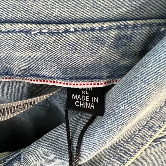 New Men’s Harley Davidson Motor Cycles Garage Slim Fit Button Up Jean Jacket XL - Picture 12 of 12